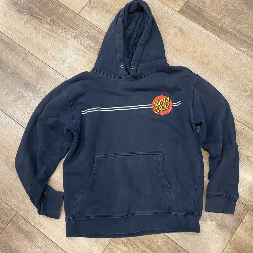 Vintage Santa Cruz faded black youth 14 Hoodie
